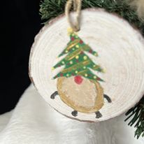 Wooden Hand-Painted Christmas Gnome Holiday Ornament