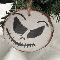 Wooden Hand-Painted "Jack Skeleton" Holiday Ornament