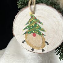 Wooden Hand-Painted Christmas Gnome Holiday Ornament