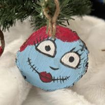 Wooden Hand-Painted "Sally" Holiday Ornament